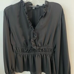 Marc New York V-Neck Long Sleeve Peplum Blouse